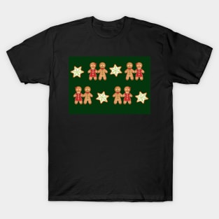 Festive gingerbread man and star cookies T-Shirt